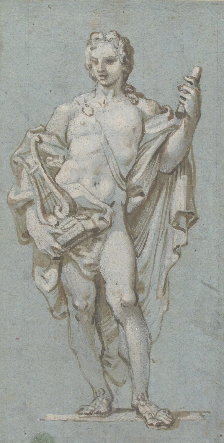 Figura in piedi di Apollo con la lira